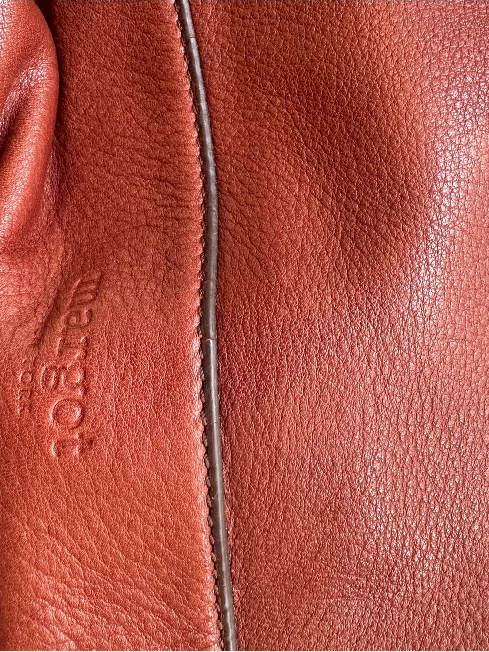 margot Leather Backpack in Deep Rust Red